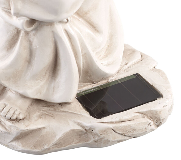 2 anges endormis solaires à LED - 17 cm