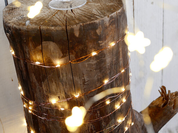 2 guirlandes lumineuses solaires 20 m en fils de cuivre à 200 LED