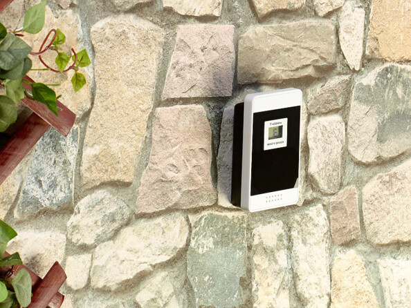 Horloge murale radio-pilotée avec thermomètre int./ext. XXL