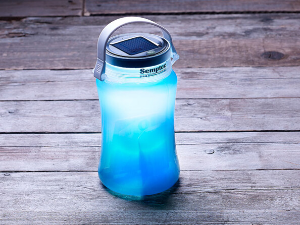 Lampe de camping solaire 2en1 CL-103.ms, boîte de rangement 100 lm - Bleu