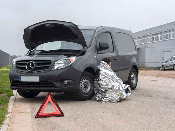 Couverture de survie mise en situation