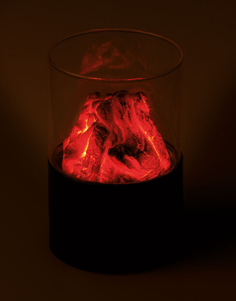 2 mini foyers décoratifs sans fil avec verre transparent