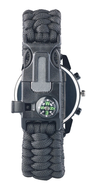 Montre avec corde 3 m, pierre à feu, boussole & sifflet
