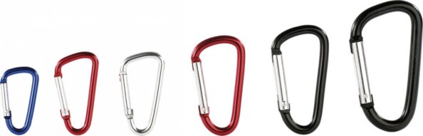 Mousquetons en forme de D, 25 pièces