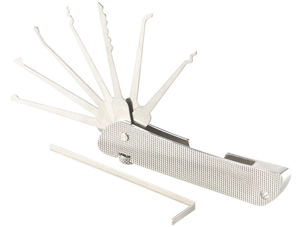 Outils de crochetage au format couteau de poche doté de 7 passe-partout pour différents types de porte