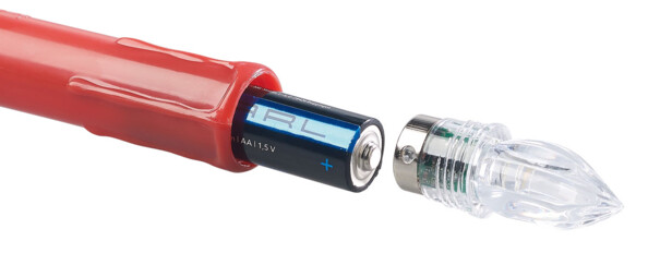 bougie à LED sans fil vue pile