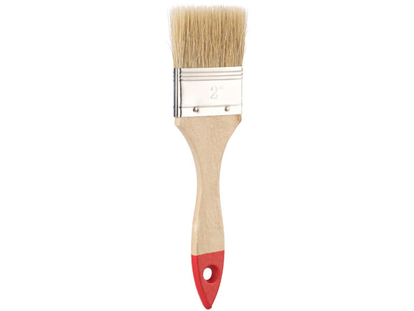 15 pinceaux plats à manche en bois et poils naturels de 3 tailles