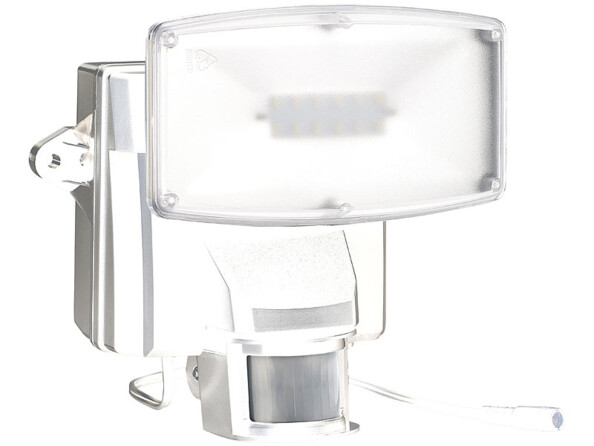 Projecteur à LED avec détecteur de mouvement et module solaire, IP44 - Blanc