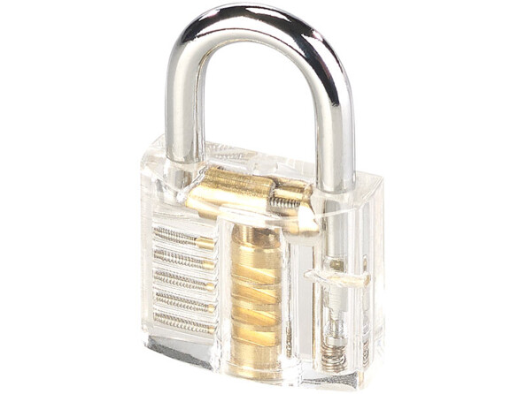 Serrure d'entraînement transparente avec 2 clés