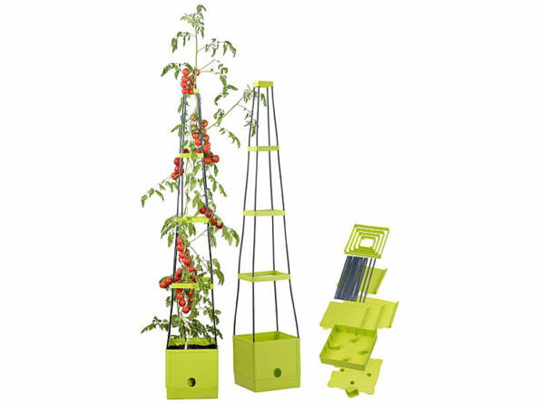 Set de 2 pots de fleur à étages avec réservoir 2,5 L