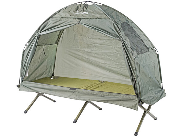 Vue de la tente montée et ouverte