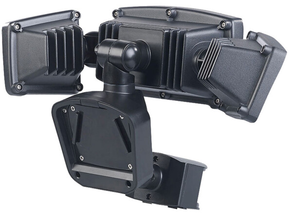 Vue arrière du boîtier en fonte d'aluminium noir protégé contre les projections d'eau