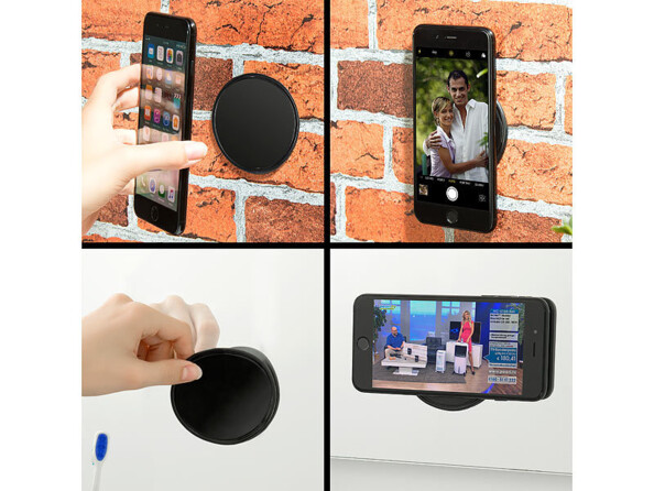 2 supports avec patchs en gel auto-adhérent pour smartphone