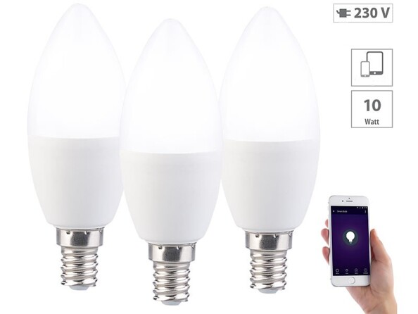 3 ampoules à LED connectéea E14 Blanc réglable LAV-90.w