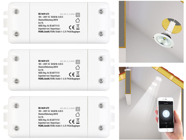 3 interrupteurs et variateurs connectés