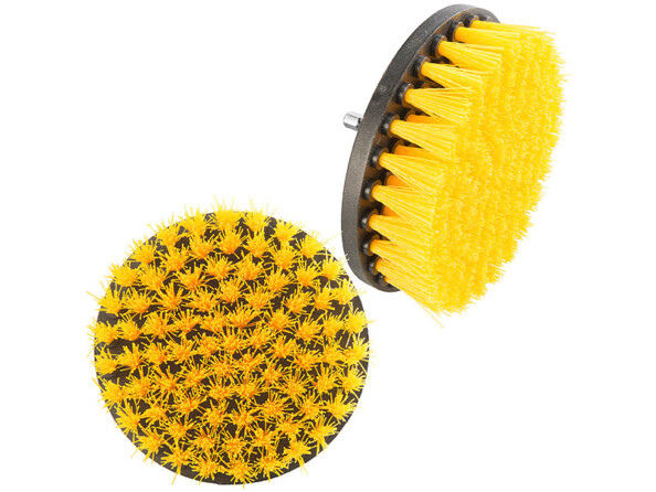 Double vue de face et de biais de la brossette en forme d'oeuf