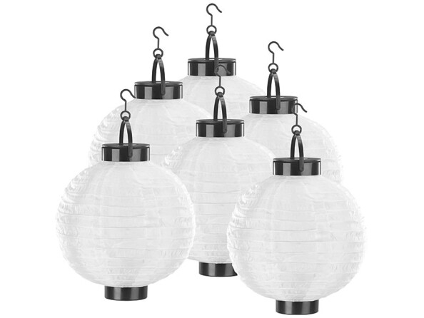 6 lampions solaires Ø 20 cm avec LED blanc chaud