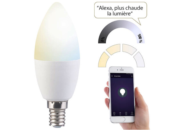 Ampoule à LED connectée E14 Blanc réglable "LAV-90.w"