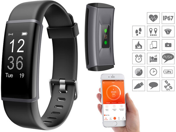 Bracelet fitness avec cardiofréquencemètre FBT-50.HR Pro-V4