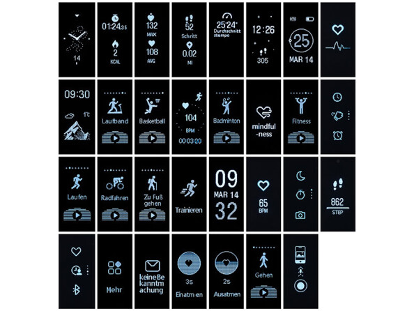 Bracelet fitness étanche "FBT-120.hr" à écran tactile XL