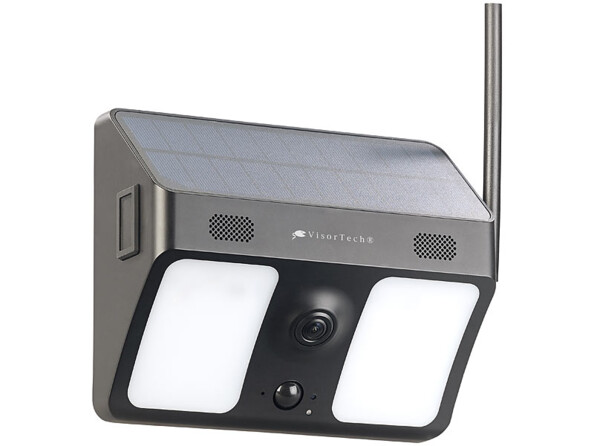 Caméra connectée avec cellule solaire et projecteur LED IPC-780.solar - Noir