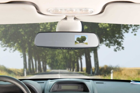 Rétroviseur large grand angle avec caméra boite noire intégrée et écran lcd intégré nav-100 navgear