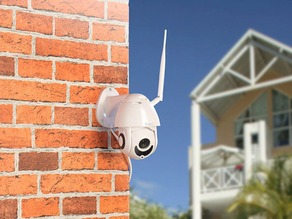 Caméra de surveillance d'extérieur IP Full HD connectée avec vision nocturne, compatible Echo Show I