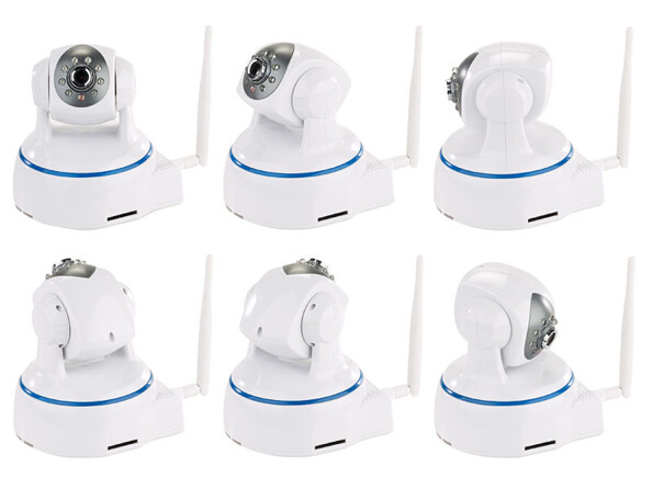 mini caméra sans fil 1080p avec angle large 350° et infrarouge pour vision de nuit ipc380 7links