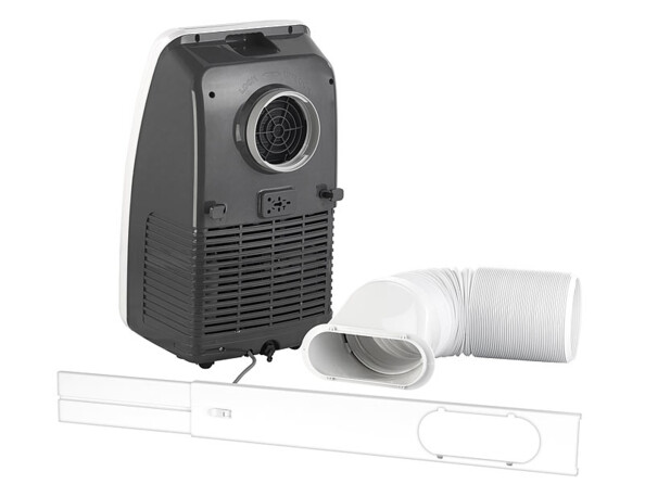 Climatiseur mobile monobloc et déshumidificateur 5000 BTU/h 2050 W. Vue arrière