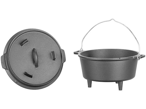 Cocotte en fonte avec couvercle 2 en 1.