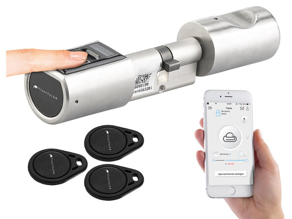 Cylindre de porte électronique Basic VisorTech. Application IOS et Android.