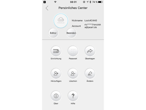 Cylindre de porte électronique Basic VisorTech. Application