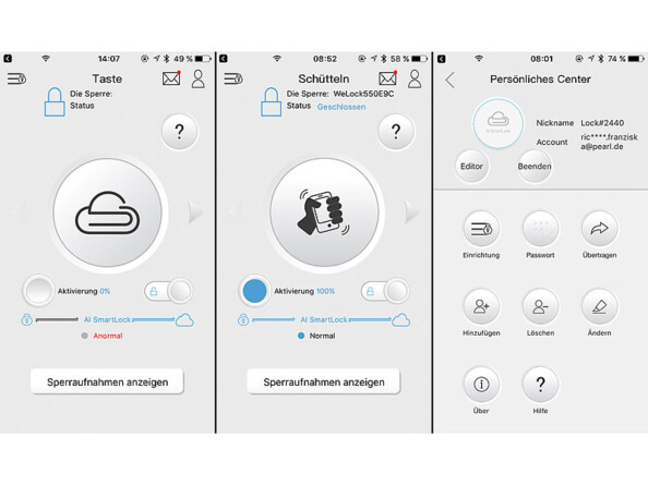 Cylindre de porte électronique à lecteur d'empreinte et application TSZ-600.fp. Application gratuite pour iOS et Android