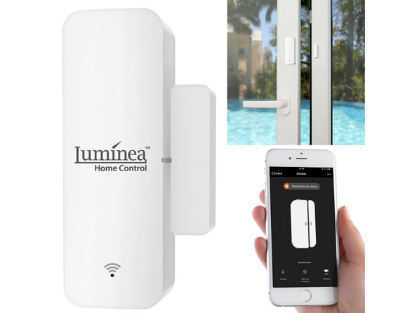 Contact fenêtre : Luminea Home Control WLAN Door & Window Alarm avec App, Comp. avec Alexa & Google Assistant Image 1
