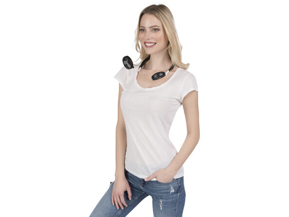 Double ventilateur à porter autour du cou VT-105. Mise en situation autour du cou