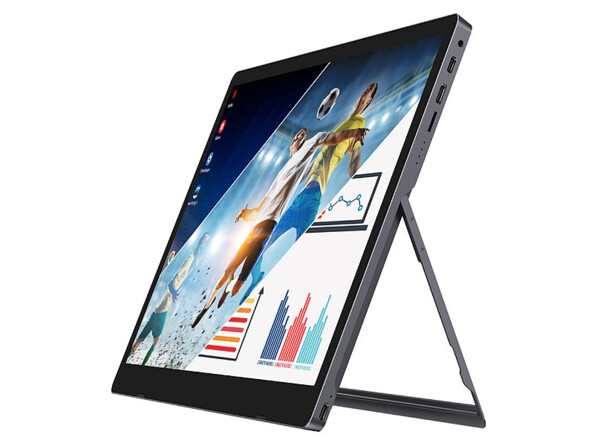 Écran nomade Full HD 15,6" Auvisio vu de profil.