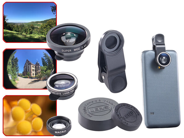 Lentilles grand-angle, fish-eye et macro pour smartphone et tablette