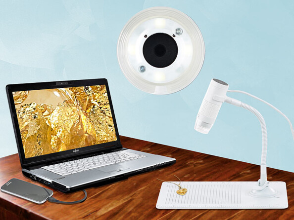 microscope numérique USB zoom 250 avec éclairage led et diffusion directe sur PC et enregistrement
