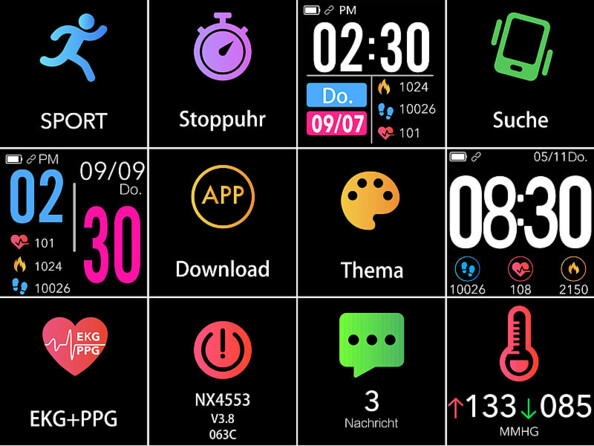 Montre fitness FBT-85 connectée avec fonction montre-téléphone , par Newgen Medicals