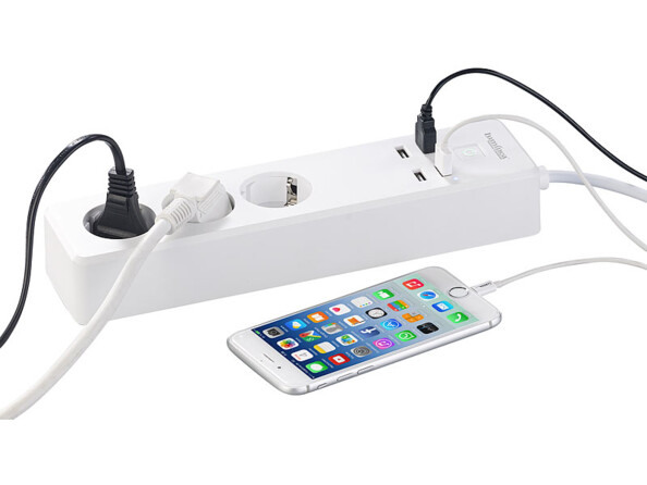 Multiprise connectée "SF-600.avs". Mise en situation avec un smartphone