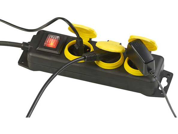 Multiprise 3 prises robuste avec interrupteur et clapets