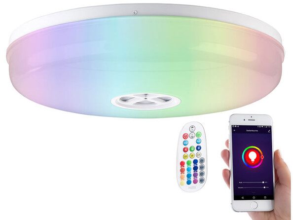 Plafonnier connecté à LED RVBB compatible Amazon Alexa et Assistant Google