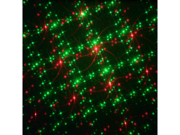 Faiseau laser rouge et verts projeté par le modèle LP-150 de Lunartec (1).