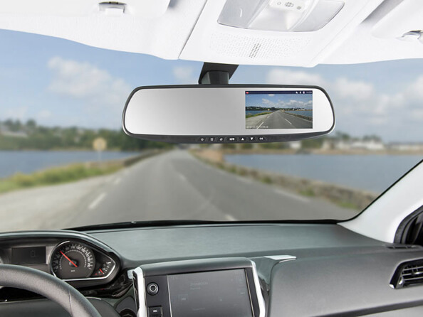 Rétroviseur / Dashcam HD avec écran 4,3" NAV-200.hd - Avec caméra de recul