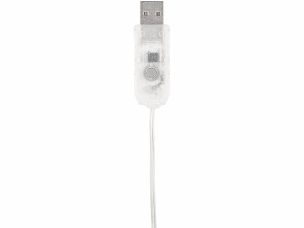 Câble USB du rideau lumineux Lunartec à LED RVB.