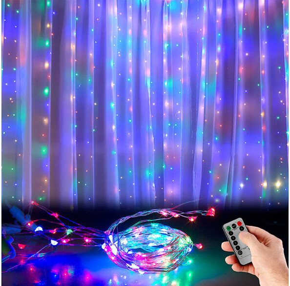 Décoration pour fêtes, mariages, Noël avec ce rideau LED RVB USB télécommandé