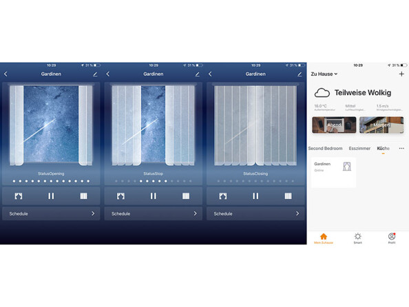 Tringle à rideau motorisée Carlo Milano contrôlable à distance par application mobile.