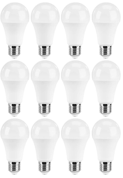 Pack de 12 ampoules LED E27 11W blanc lumière du jour Luminea