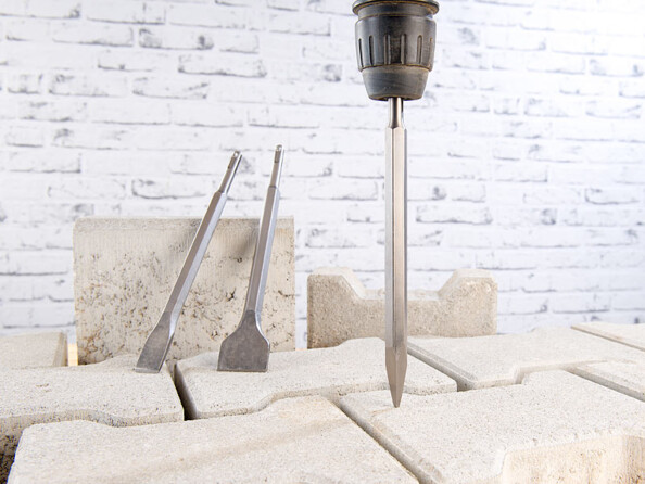 set de 3 burins sablés pour perforateur avec systeme de fixation sds plus