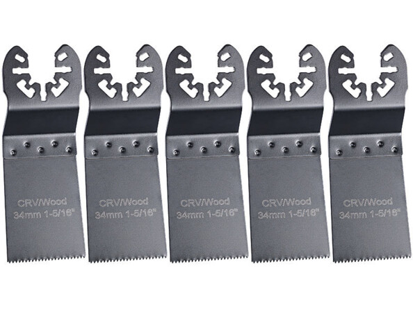5 lames de scie plongeante standard pour outils multifonctions, 34 mm